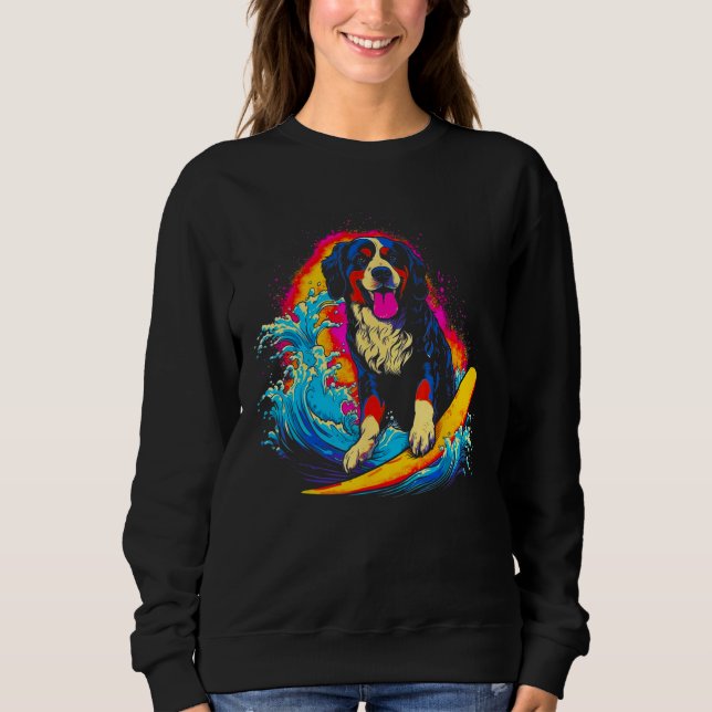 Sudadera Bernese Mountain Dog Surfer (Anverso)