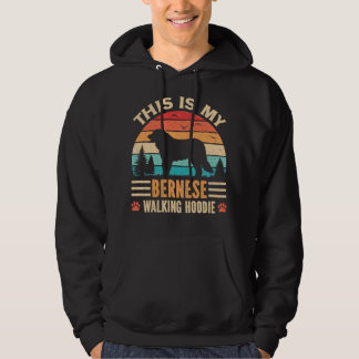 Sudadera Bernese Mountain Dog Walking Retro Vintage Sunset