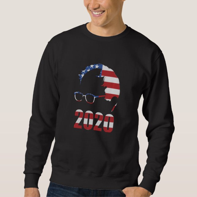 Sudadera Bernie Sanders 2020 Bernie Hair Y Glasses Usa F (Anverso)