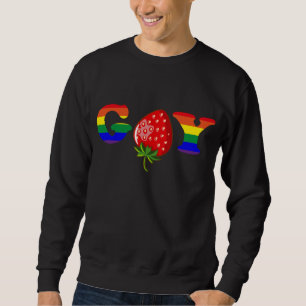 Sudadera Berry de fruta con la bandera gay de fresa pura Or