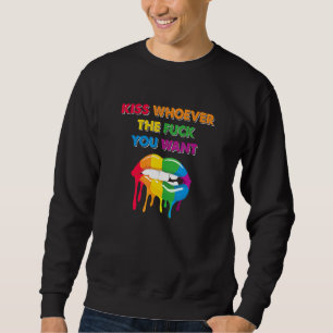 Sudadera Besa a quien quieras - LGBT Labios Arcoíris Orgull