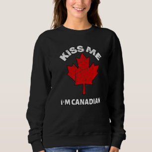 Sudadera Bésame Soy Canadiense Bandera de Hoja de Arce País