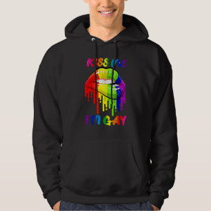Sudadera Bésame soy Gay Lgbt Orgullo de los labios arcoiris