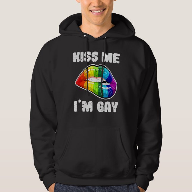 Sudadera Bésame, soy gay Lgbtq lumbreras arcoiris (Anverso)