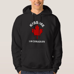 Sudadera Bésame, soy la bandera canadiense de la hoja de ar