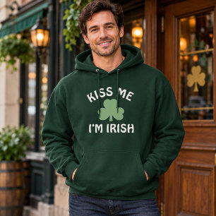 Sudadera Bésame Verde soy irlandés Día de San Patricio