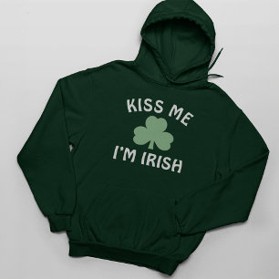 Sudadera Bésame Verde soy irlandés Día de San Patricio