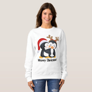Sudadera Besando pingüinos del día de fiesta del navidad
