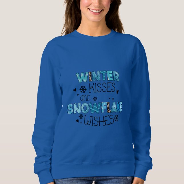 Sudadera Besos De Invierno Y Deseos De Copos De Nieve (Anverso)