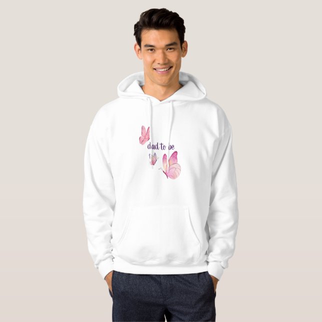Sudadera Besos de mariposa y deseos de bebé | Pink Dad Be (Anverso completo)