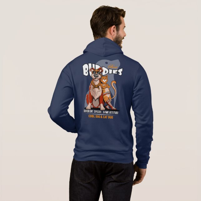 Sudadera Best Buddy (Dark mode) | Men's Full-zip (Reverso completo)