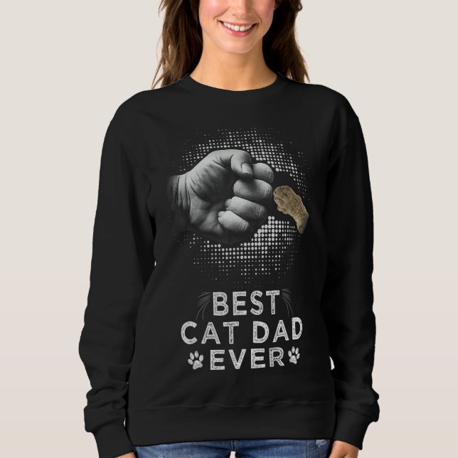 Sudadera Best Cat Dad Ever Father & Kitten Paw Fist Bump Ca (Anverso)