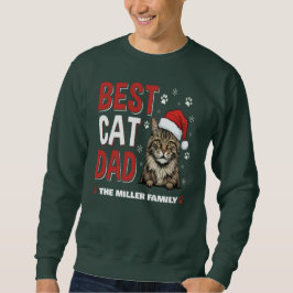 Sudadera Best Cat Dad Personalized family  name christmas