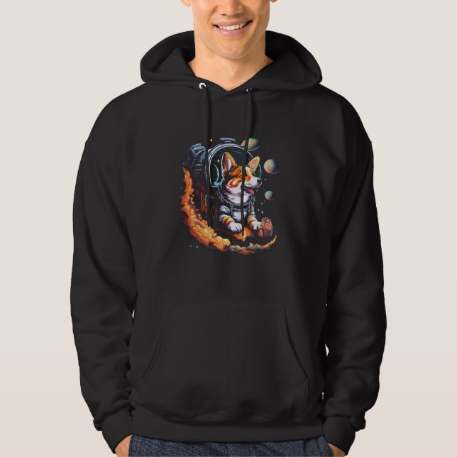 Sudadera Best Corgi Dad Ever Cute Space Astronaut Corgi Dog (Anverso)