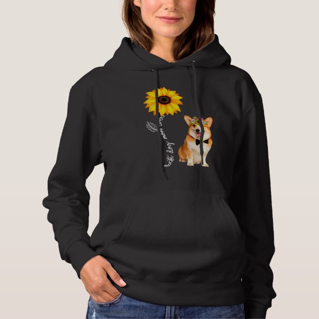 Sudadera Best Corgi Mom Ever Sunflower Retro Dog Owner (Anverso)