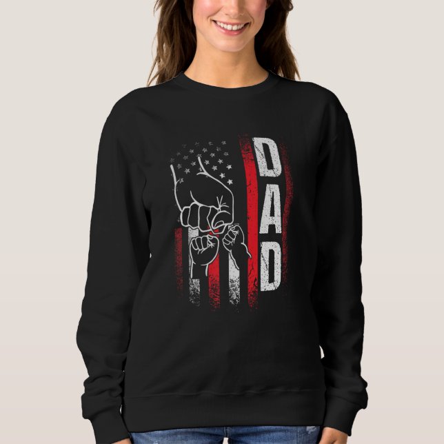 Sudadera Best Dad Ever Fist Bump Dad American Flag Father s (Anverso)
