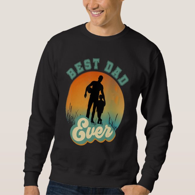 Sudadera Best Dad Ever Retro Sunset Football Daddy & Son (Anverso)