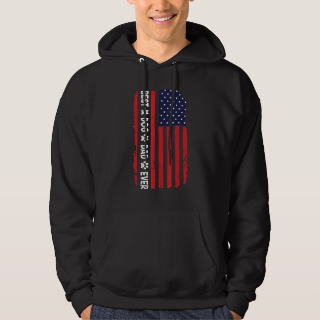 Sudadera Best Dad Ever Us American Flag Best Dog Dad Ever F (Anverso)