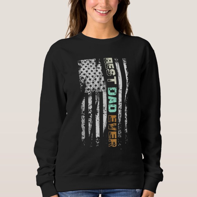 Sudadera Best Dad Ever US American Flag Fathers Day Dad Pat (Anverso)