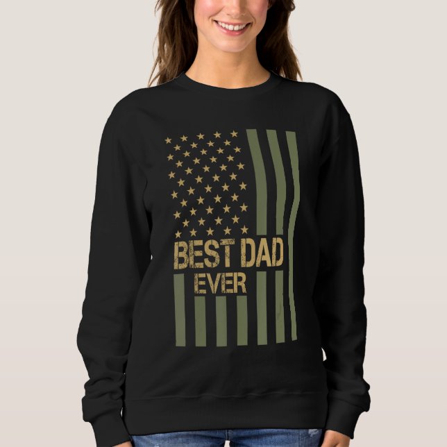 Sudadera Best Dad Ever US American Flag Fathers Day Husband (Anverso)