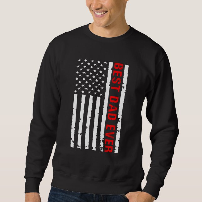 Sudadera Best Dad Ever with American Flag (Anverso)