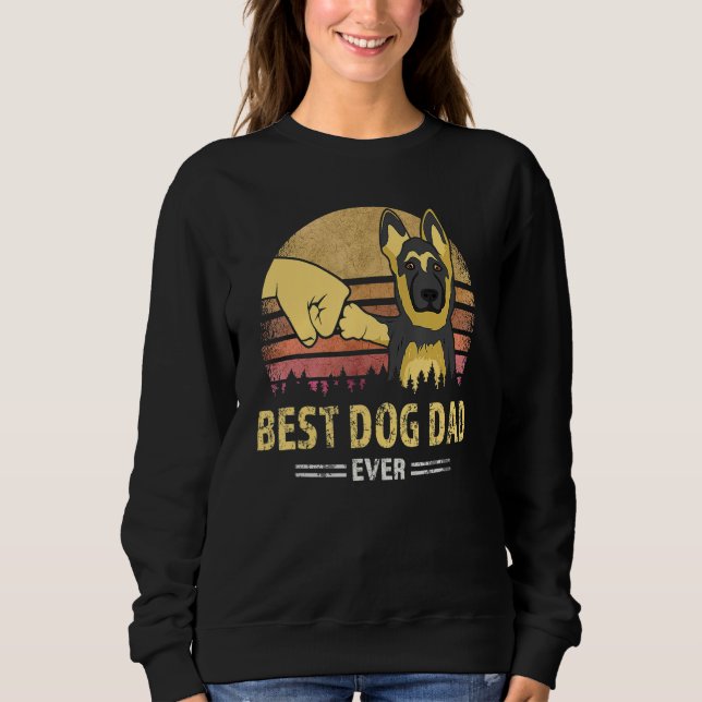 Sudadera Best Dog Dad Ever German Shepherd Retro Puppy  Des (Anverso)