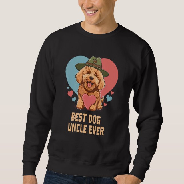 Sudadera Best Dog Uncle Ever Goldendoodle Dog Dad Cute Dog (Anverso)