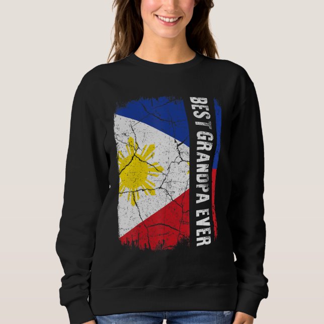 Sudadera Best Filipino Grandpa Ever Philippines Flag Father (Anverso)