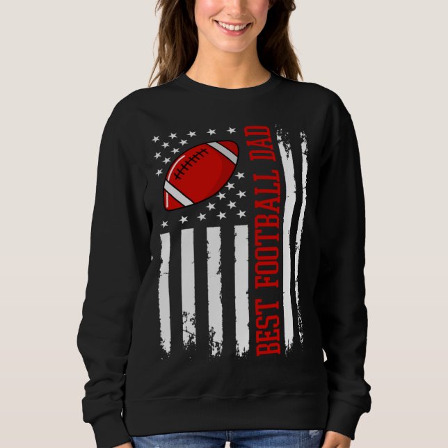 Sudadera Best Football Dad Football Daddy US Flag (Anverso)