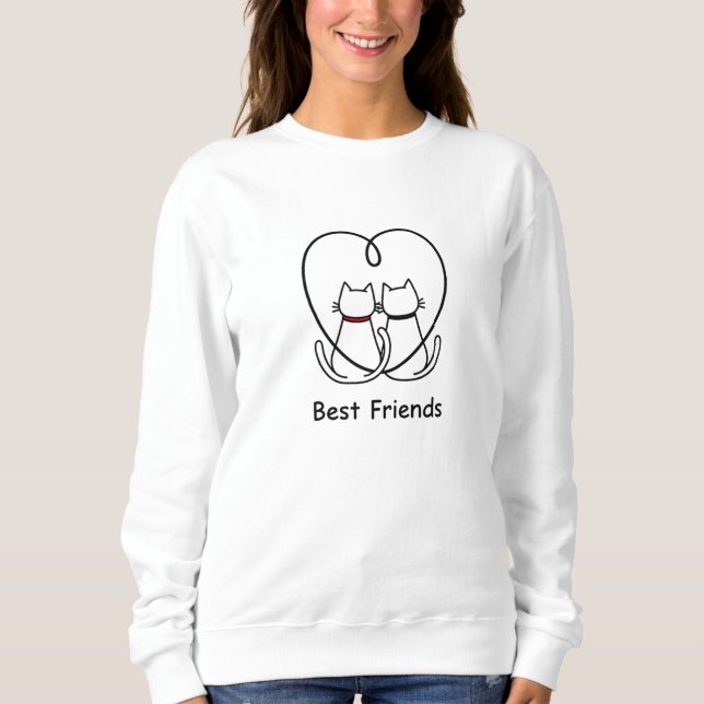 Sudadera Best Friends Cats Heart Tail (Anverso)