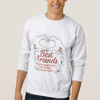 Sudadera Best Friends Heart Hands Floral Men Sweatshirt