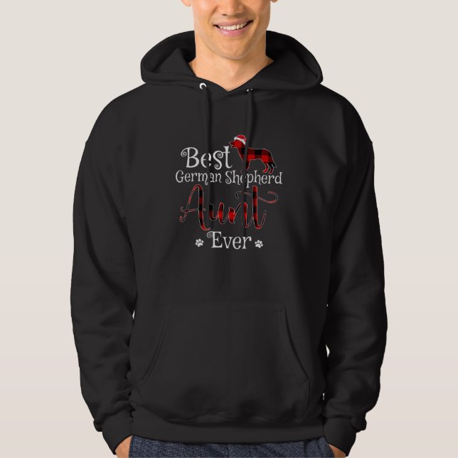 Sudadera Best German Shepherd Aunt Ever plaid Christmas (Anverso)