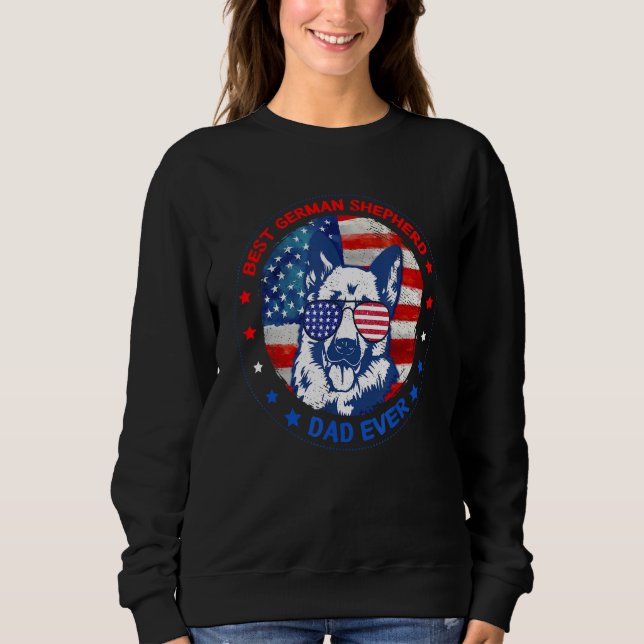 Sudadera Best German Shepherd Dad Ever American Flag Dog Fa (Anverso)