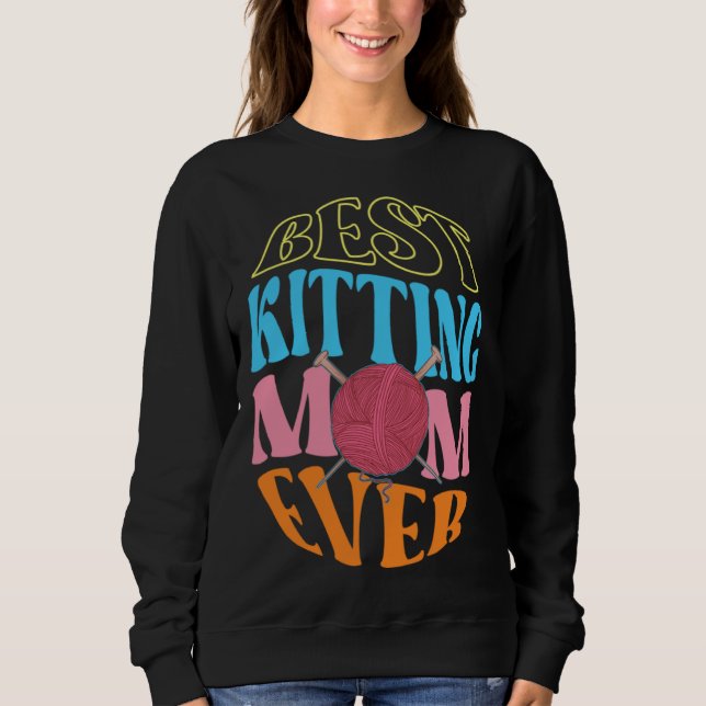 Sudadera Best Knitting Mom Ever Crochet Yarn Collector Moth (Anverso)