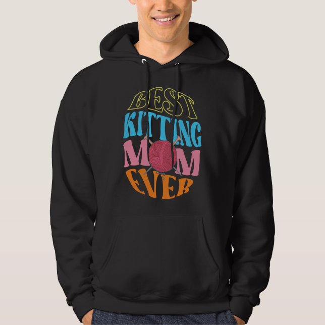 Sudadera Best Knitting Mom Ever Crochet Yarn Collector Moth (Anverso)