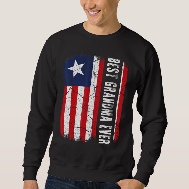 Sudadera Best Liberian Grandma Ever Liberia Flag Mother's D (Anverso)
