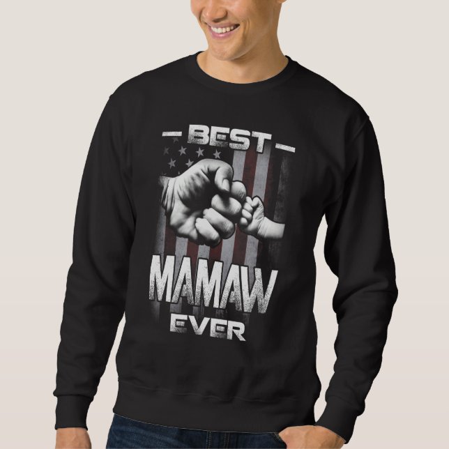 Sudadera Best Mamaw Ever Fist bump USA Flag Mother's Day (Anverso)
