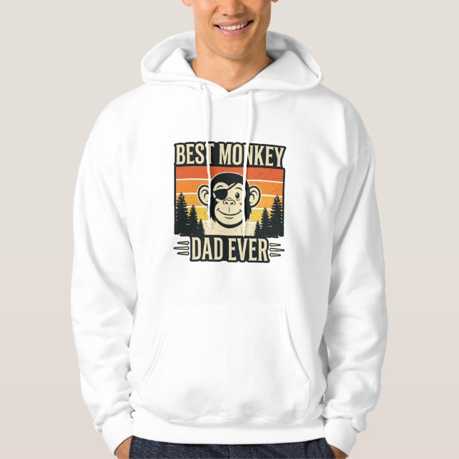 Sudadera Best Monkey Dad Ever Vintage Monkey Father Shirt_1 (Anverso)