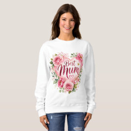 Sudadera Best Mum Aquarell Blumenherz Design
