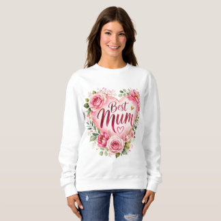 Sudadera Best Mum Aquarell Blumenherz Design