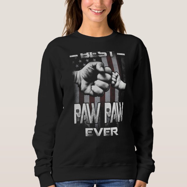 Sudadera Best Paw Paw Ever Fist bump USA Flag Father's Day  (Anverso)
