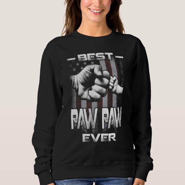 Sudadera Best Paw Paw Ever Fist bump USA Flag Father's Day (Anverso)