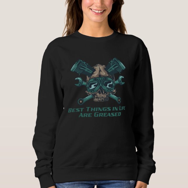 Sudadera Best Things Are Greased Car Mechanic Auto Car Repa (Anverso)
