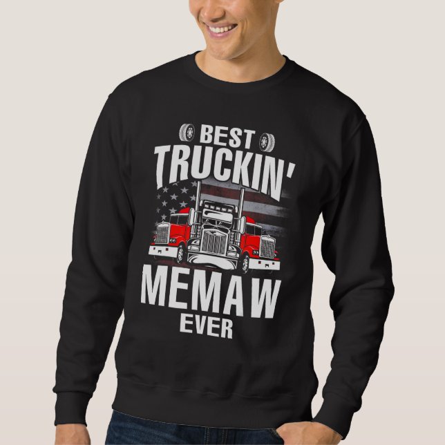 Sudadera Best Truckin' MEMAW Ever USA Flag Father's Day (Anverso)