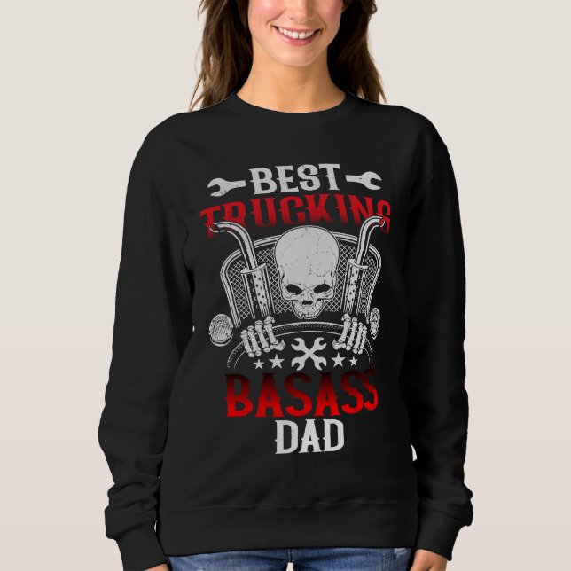 Sudadera Best Trucking Dad Truck Driver Father Dad Husband  (Anverso)