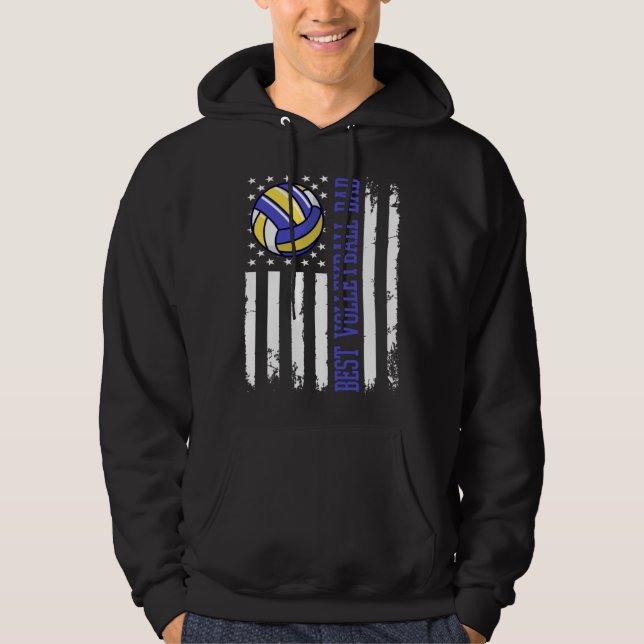 Sudadera Best Volleyball Dad Volleyball Daddy US Flag (Anverso)