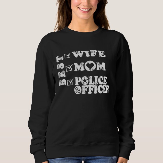Sudadera Best Wife Mom Police officer Law enforcement (Anverso)