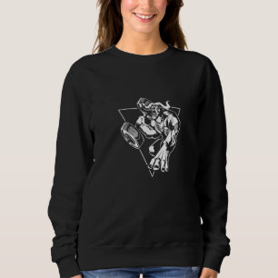 Sudadera Bestia Toro Levantando Pesas Entrenamiento Tauro G