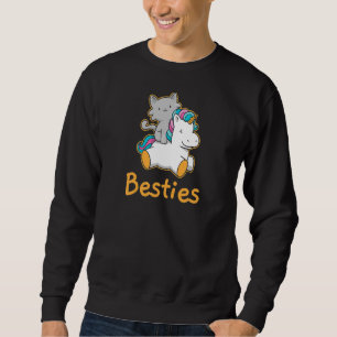 Sudadera Bestias Para El Arcoiris Unicornio De Gato Chica