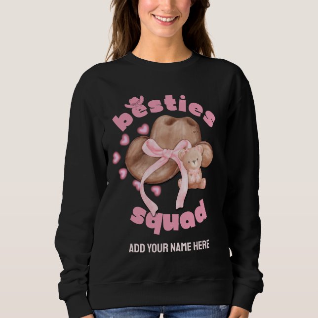 Sudadera BESTIES SQUAD Western Cowgirl Coquette (Anverso)